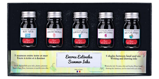 Set of 5 small bottles of summer inks - matching (Pack x2)