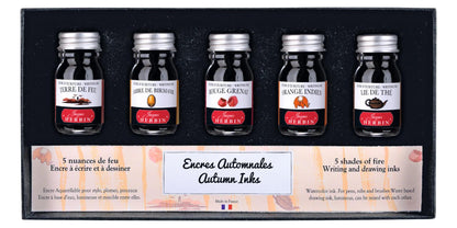 Set de 5 petites bouteilles d'encres automnales - assorti (lot de 2)