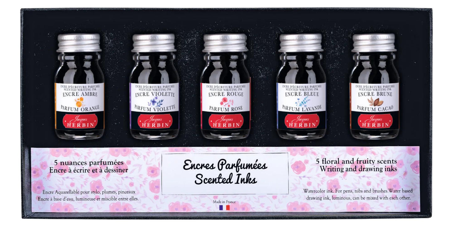 Set of 5 small bottles of perfumed ink - Assortment (Pack x2)