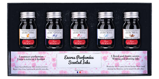 Set of 5 small bottles of perfumed ink - Assortment (Pack x2)