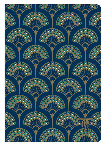 Neo Deco textile sting notebook A5 96 pages lined pattern matching ivory paper 90g - Assortis (in bundle 6)