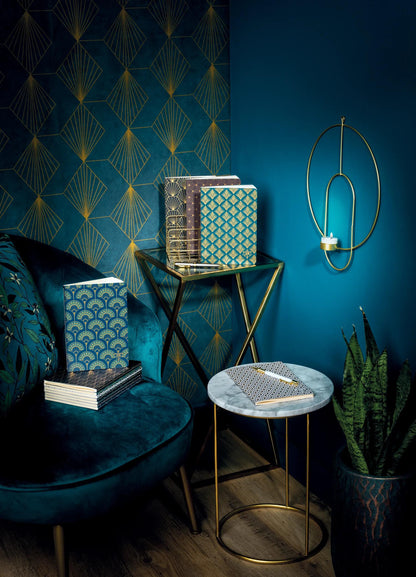 Neo Deco textile sting notebook A5 96 pages lined pattern matching ivory paper 90g - Assortis (in bundle 6)