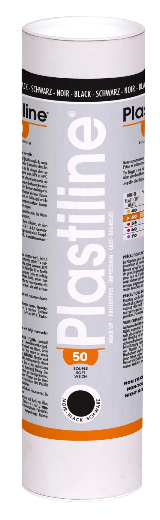 1 kg of plasticline hardness 50 - Black
