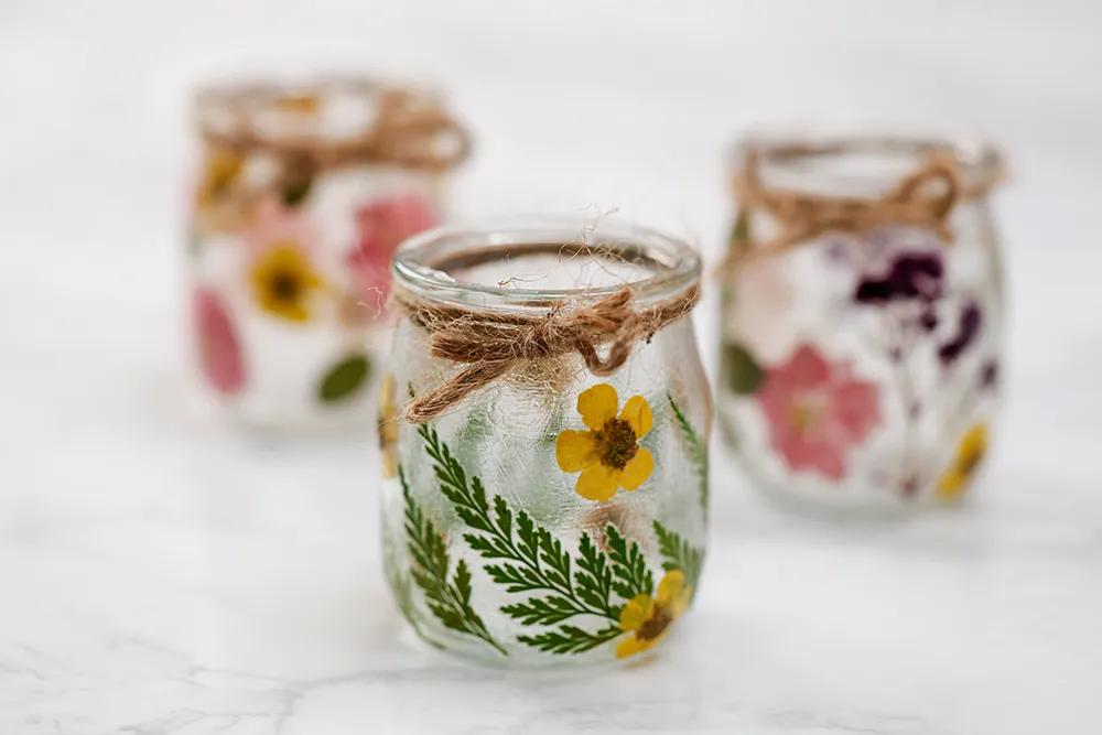 DRY FLOWERS, Confezione da 10 pezzi - Giallo (Pacchetto x5)