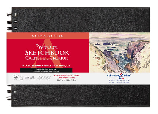 Alpha Series carnet spiralé 50F 25,4x17,8cm 150g - Blanc (Lot x2)