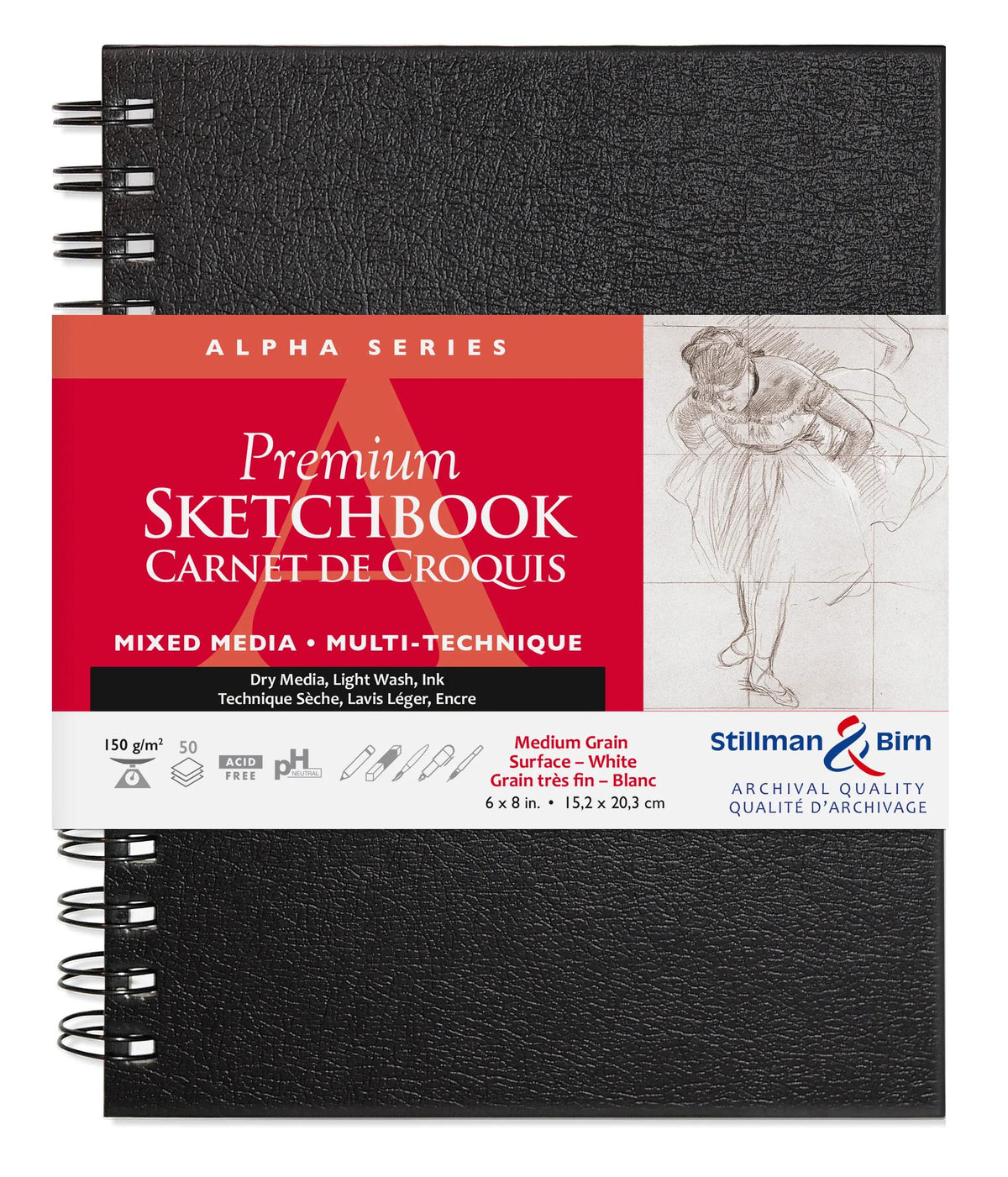 Alpha Series spiral notebook 50F 15.2x20.3cm 150g - White (in bundle 2)