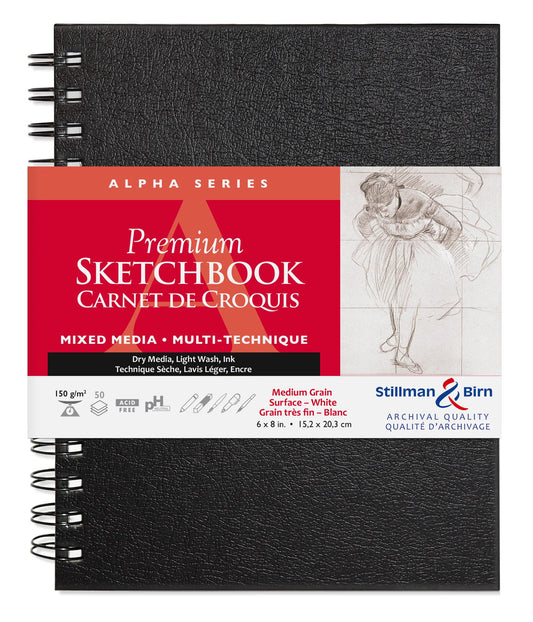 Alpha Series carnet spiralé 50F 15,2x20,3cm 150g - Blanc (Lot x2)