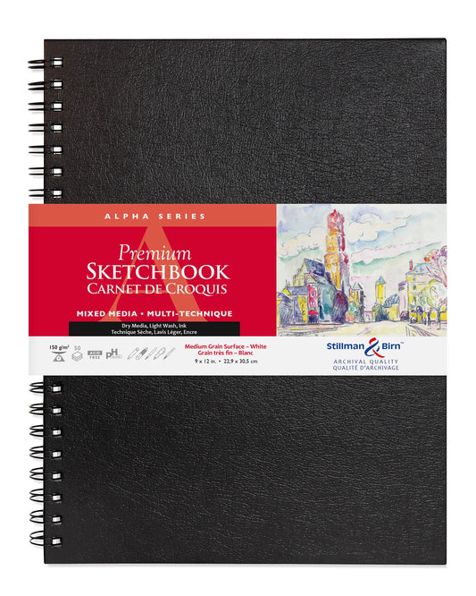 Alpha Series carnet spiralé 50F 22,9x30,5cm 150g - Blanc (Lot x2)