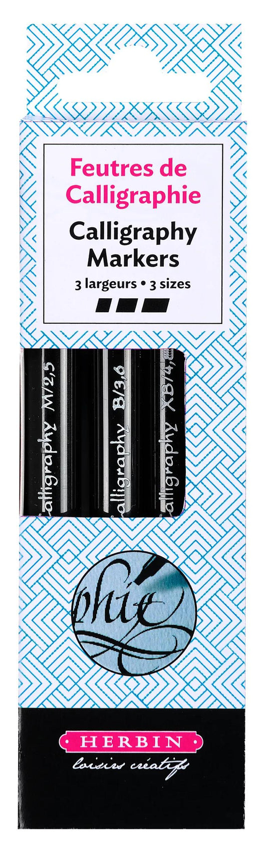 3 calligraphy felts - black (Pack x5)