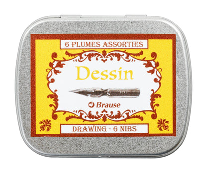 METAL BOX 6 PLUMES TO DESSIN