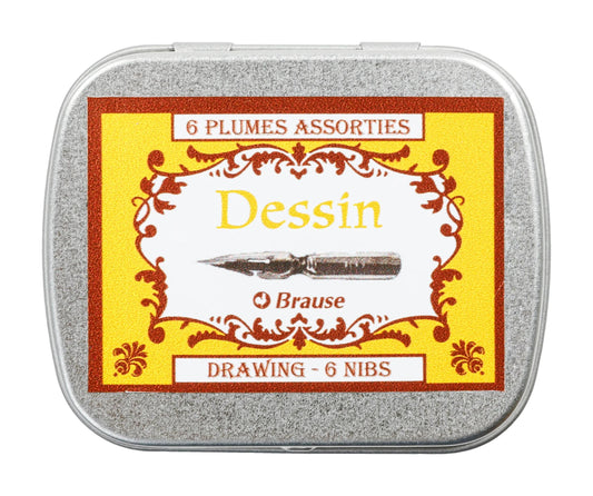 METAL BOX 6 PLUMES TO DESSIN (Pack x5)