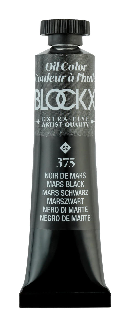 Extra-fine oil paint tube 20ml - Black March 375 (Pack x3)