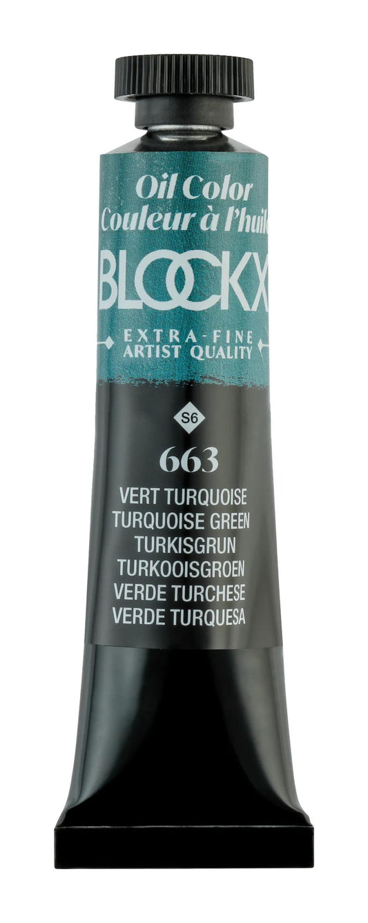Extra-fine oil paint tube 20ml - Turquoise green 663