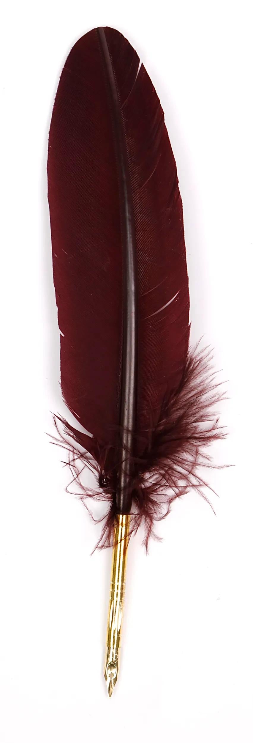 PLUME D'OIE+PLUME METAL ON BROCH - Bordeaux (Paket x10)