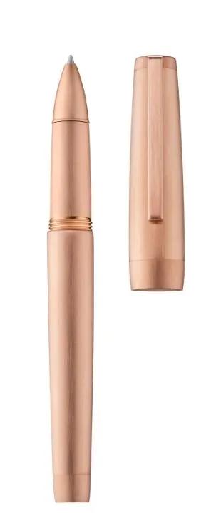 Roller in precious metal, body and attributes pink gold 5N brushed