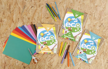 RECYCLE COLOUR PAPER, 30 Blattblock 120g/m2 im 21x29.7cm Format - Sortiment (5er-Pack)