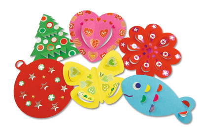 FORMS DECORATE, Bag of 20 shapes 130g/m2 in 17x16.5cm format - Hearts - Assortment