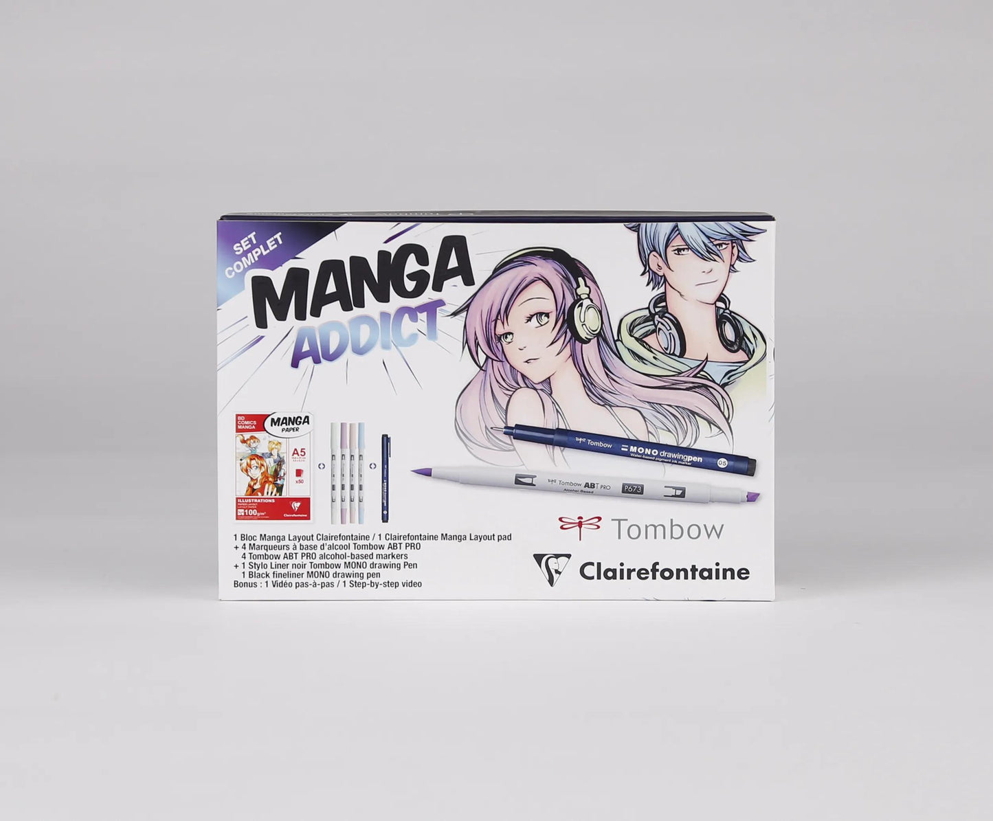 Manga Addict special box block glued Manga Layout 50F A5 100g and felt ABT Pro Tombow (Pack x2)