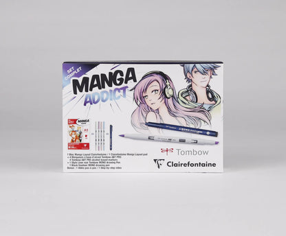 Manga Addict special box block glued Manga Layout 50F A5 100g and felt ABT Pro Tombow (in bundle 2)