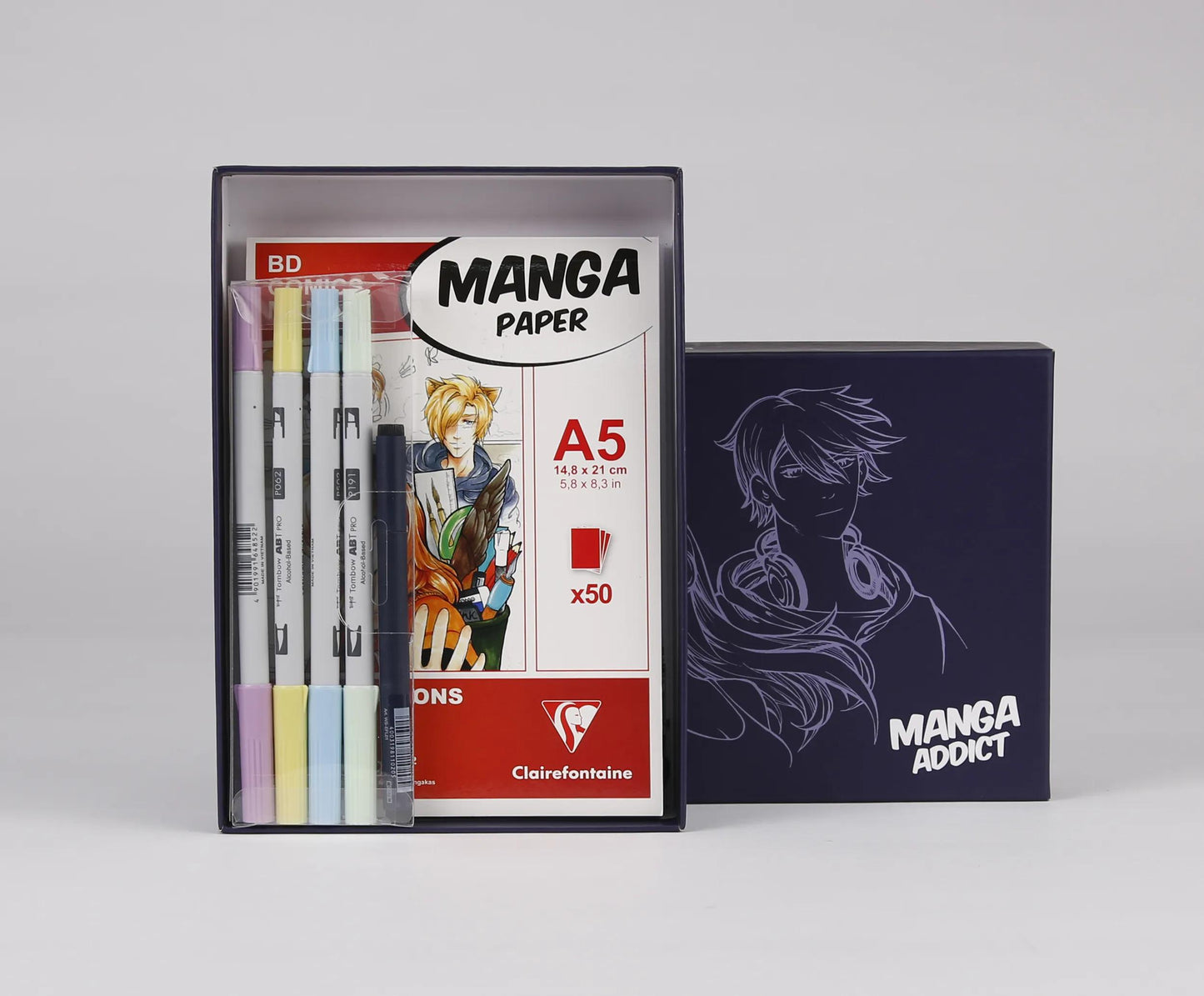 Manga Addict special box block glued Manga Layout 50F A5 100g and felt ABT Pro Tombow (Pack x2)