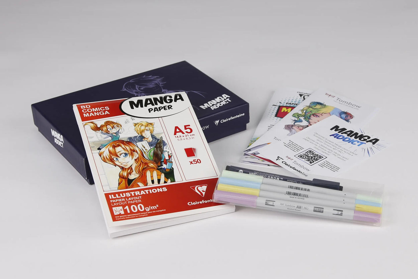 Manga Addict special box block glued Manga Layout 50F A5 100g and felt ABT Pro Tombow (Pack x2)
