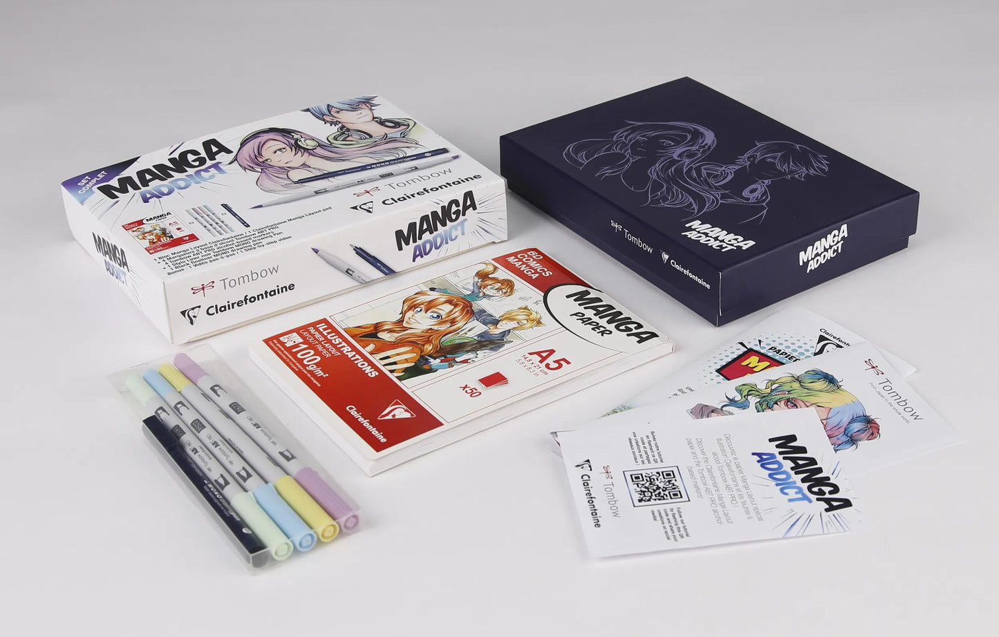Manga Addict special box block glued Manga Layout 50F A5 100g and felt ABT Pro Tombow (Pack x2)