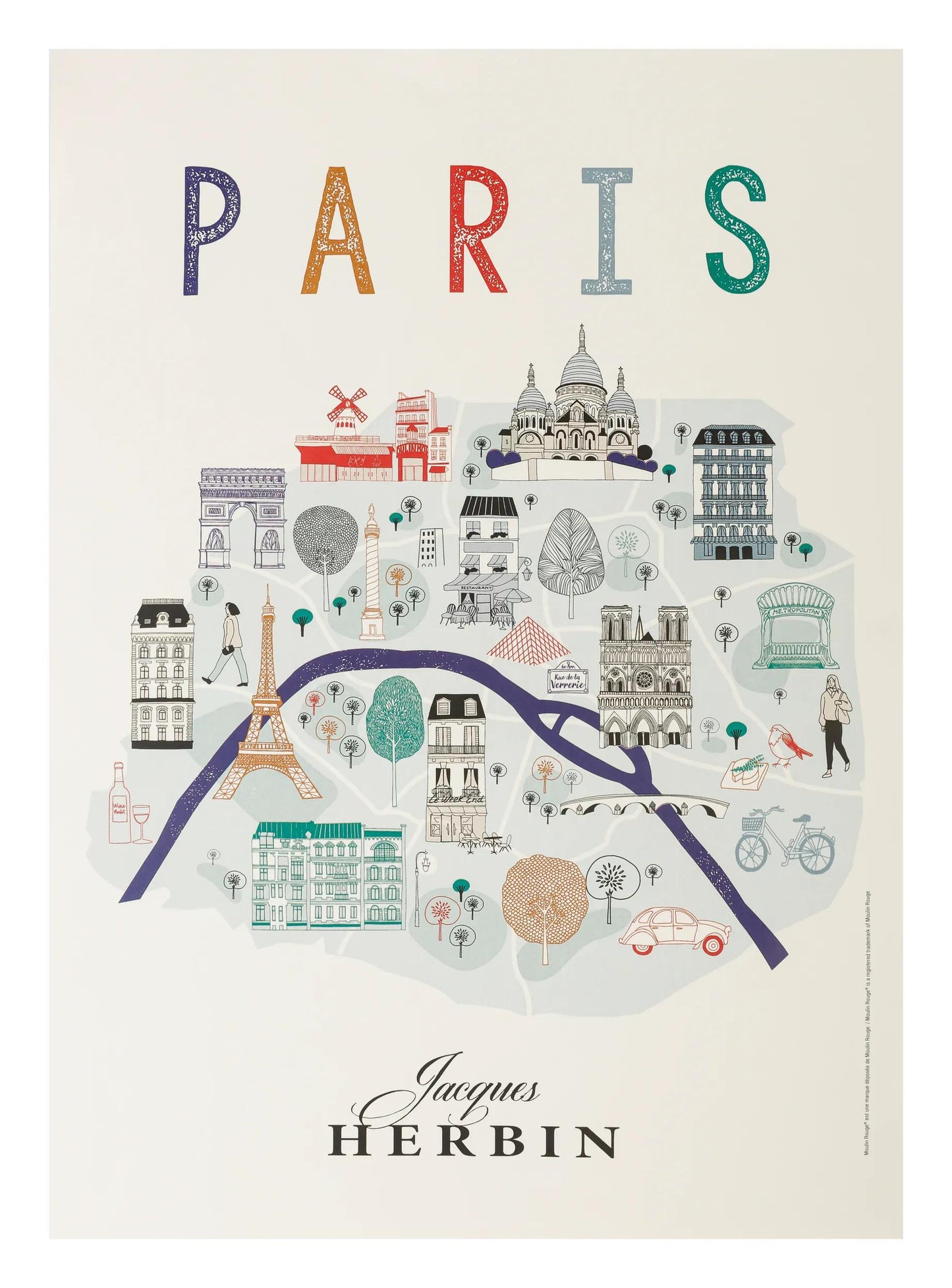Poster colors Paris J. Herbin