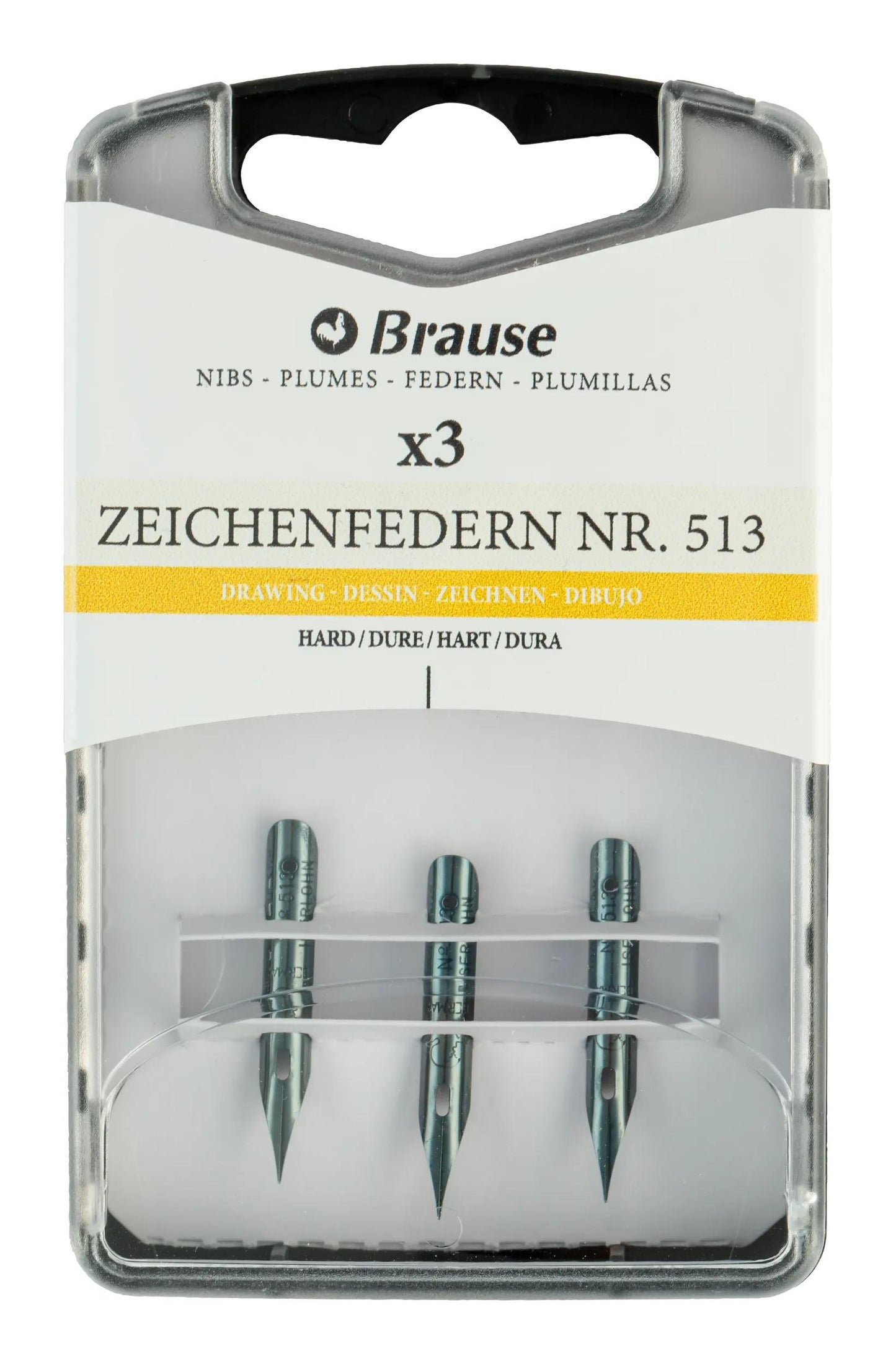 Box von 3 Federn zeichnen hart und sehr fein. (Paket x5)
