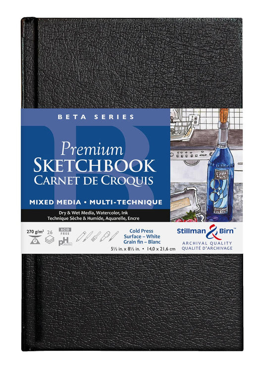 Beta Series carnet rembordé rigide 26F 14x21,6cm 270g - Blanc (lot de 2)