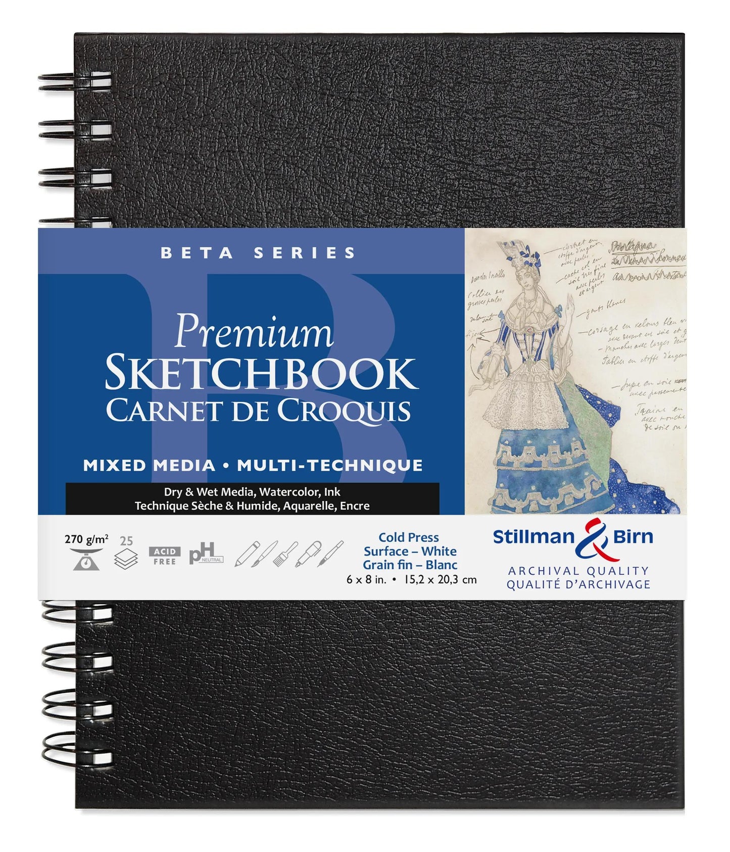 Beta Series spiral notebook 25F 15,2x20,3cm 270g - White (Pack x2)
