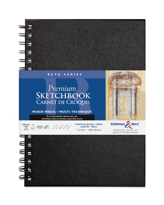 Beta Series carnet spiralé 25F 17,8x25,4cm 270g - Blanc (lot de 2)