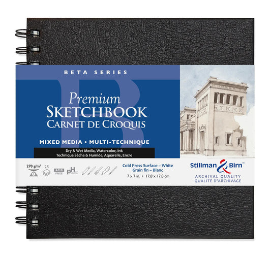 Beta Series carnet spiralé 25F 17,8x17,8cm 270g - Blanc (lot de 2)