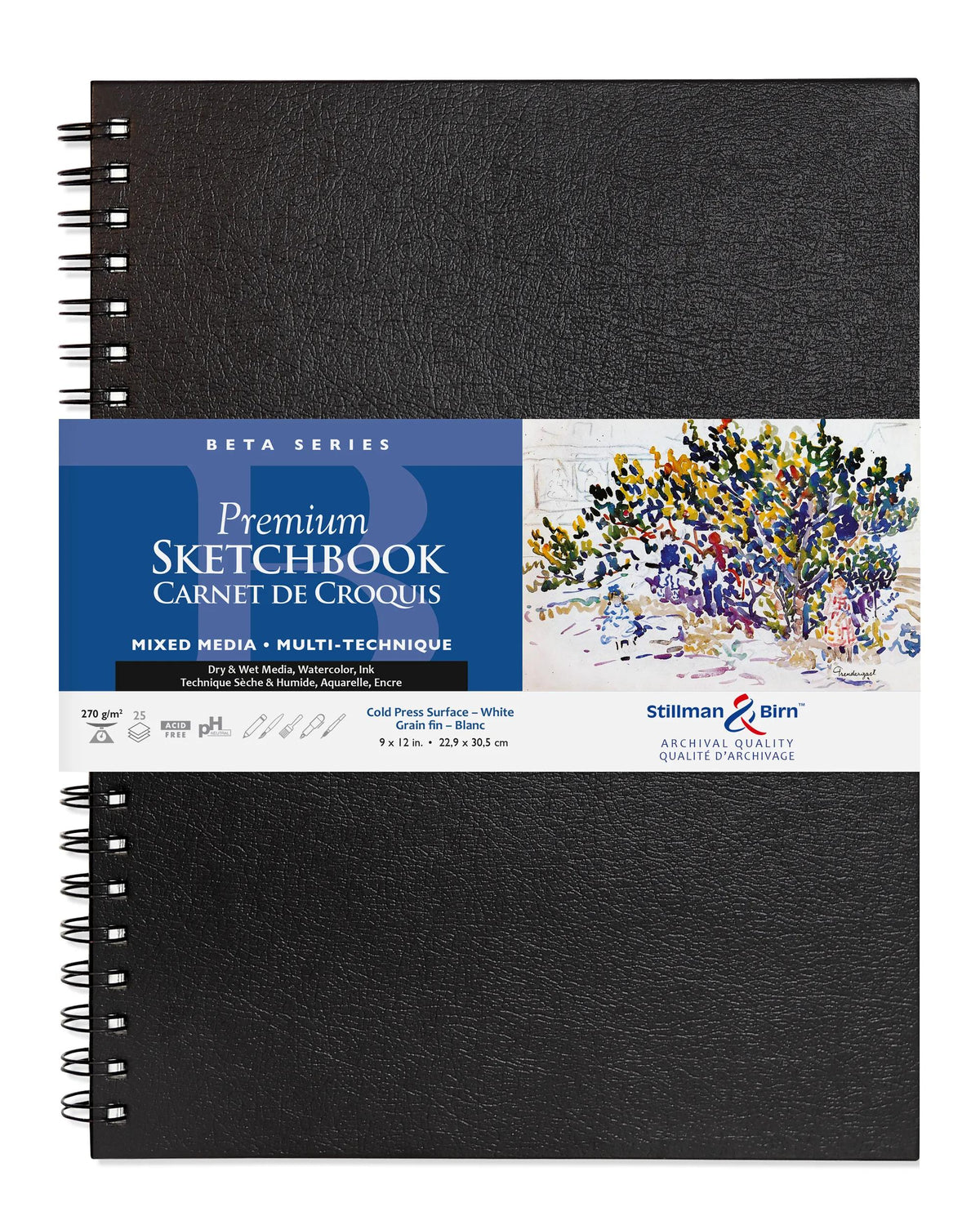 Beta Series carnet spiralé 25F 22,9x30,5cm 270g - Blanc (lot de 2)