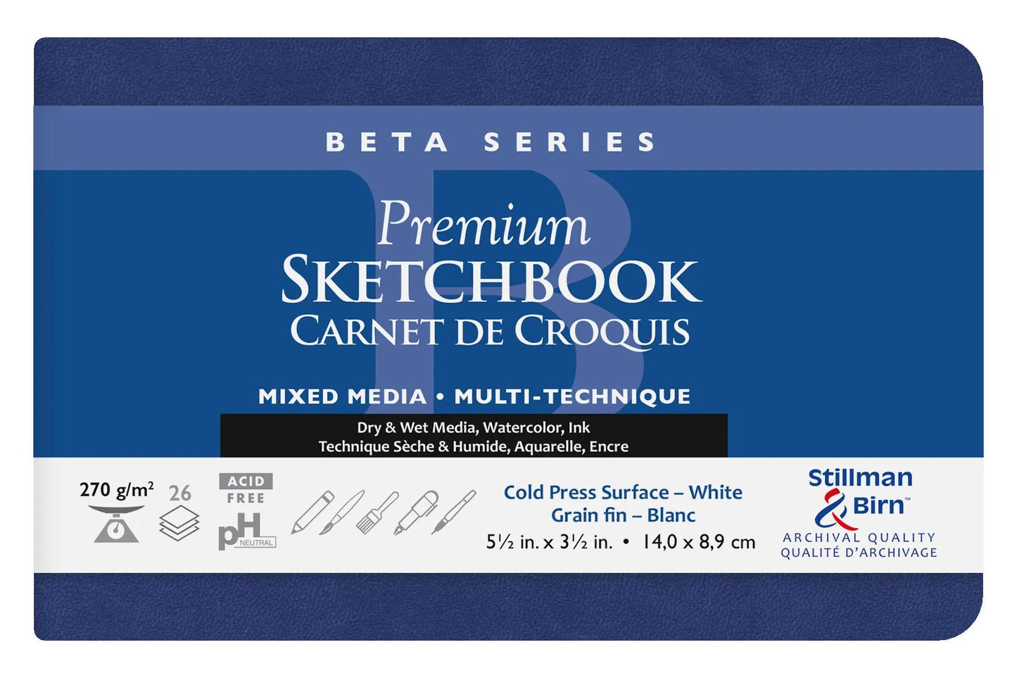 Beta Series soft notebook 26F 14x8,9cm 270g - White (Pack x2)