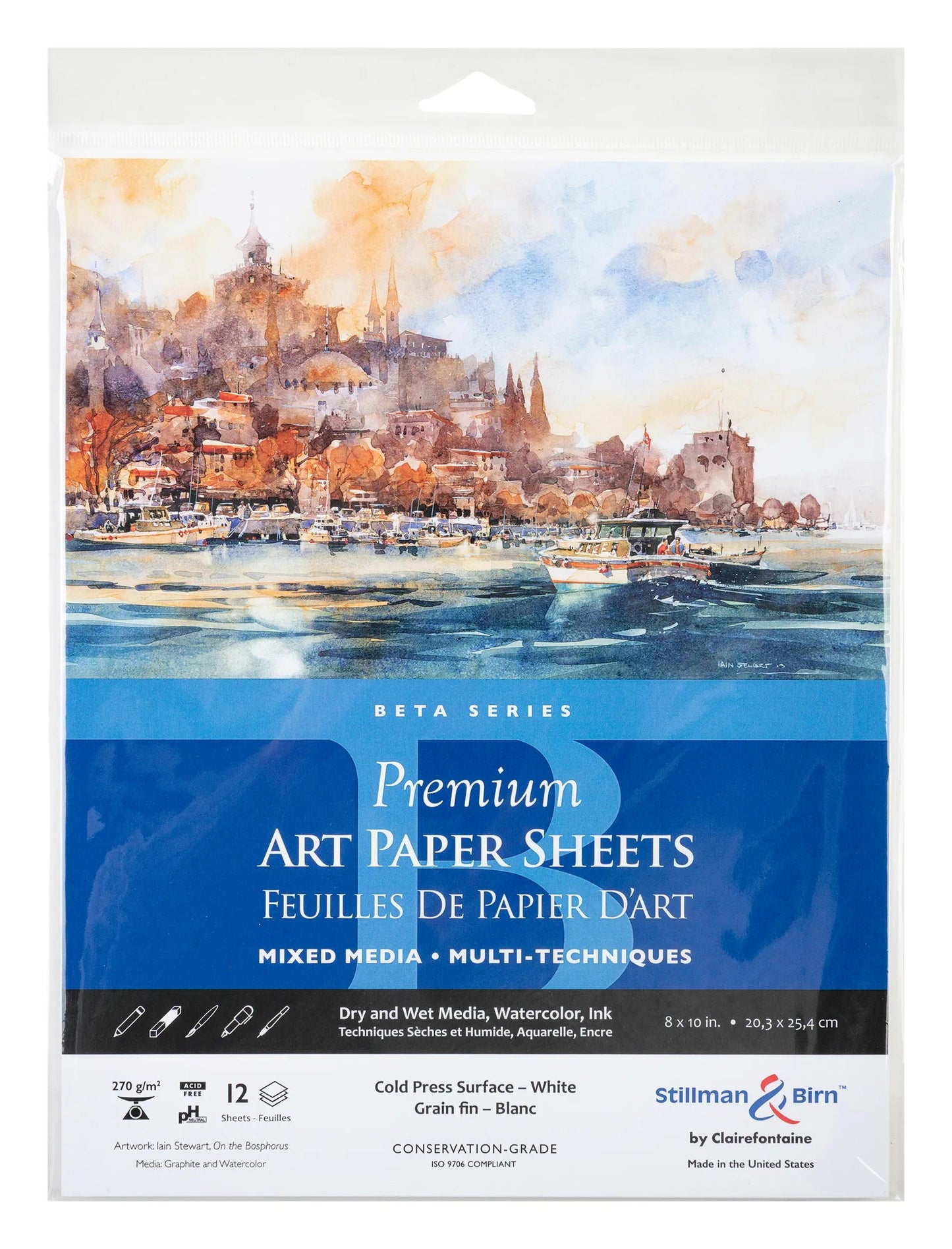 Bag 12 Foil Beta 270g - 20,3x25,4cm - White - New (Pack x5)