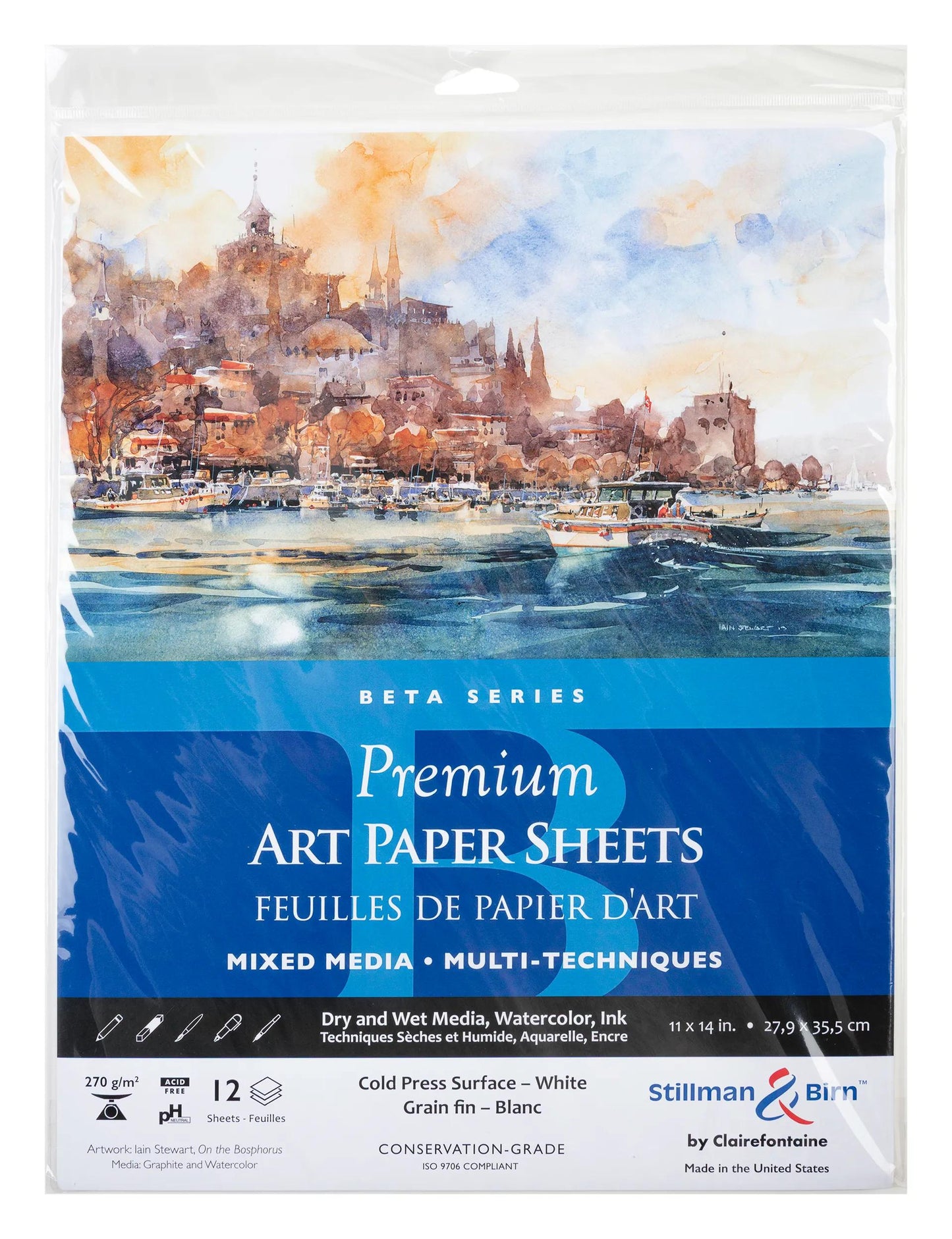 Bag 12 foil Beta 270g - 27,9x35,5cm - White - New (Pack x5)