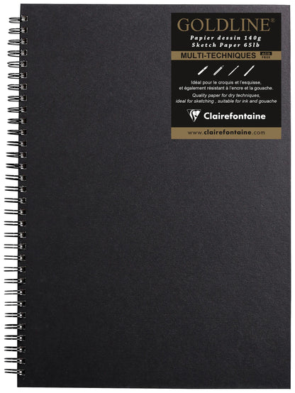 Goldline carnet spiralé 64F A3 140g F - Blanc (lot de 5)