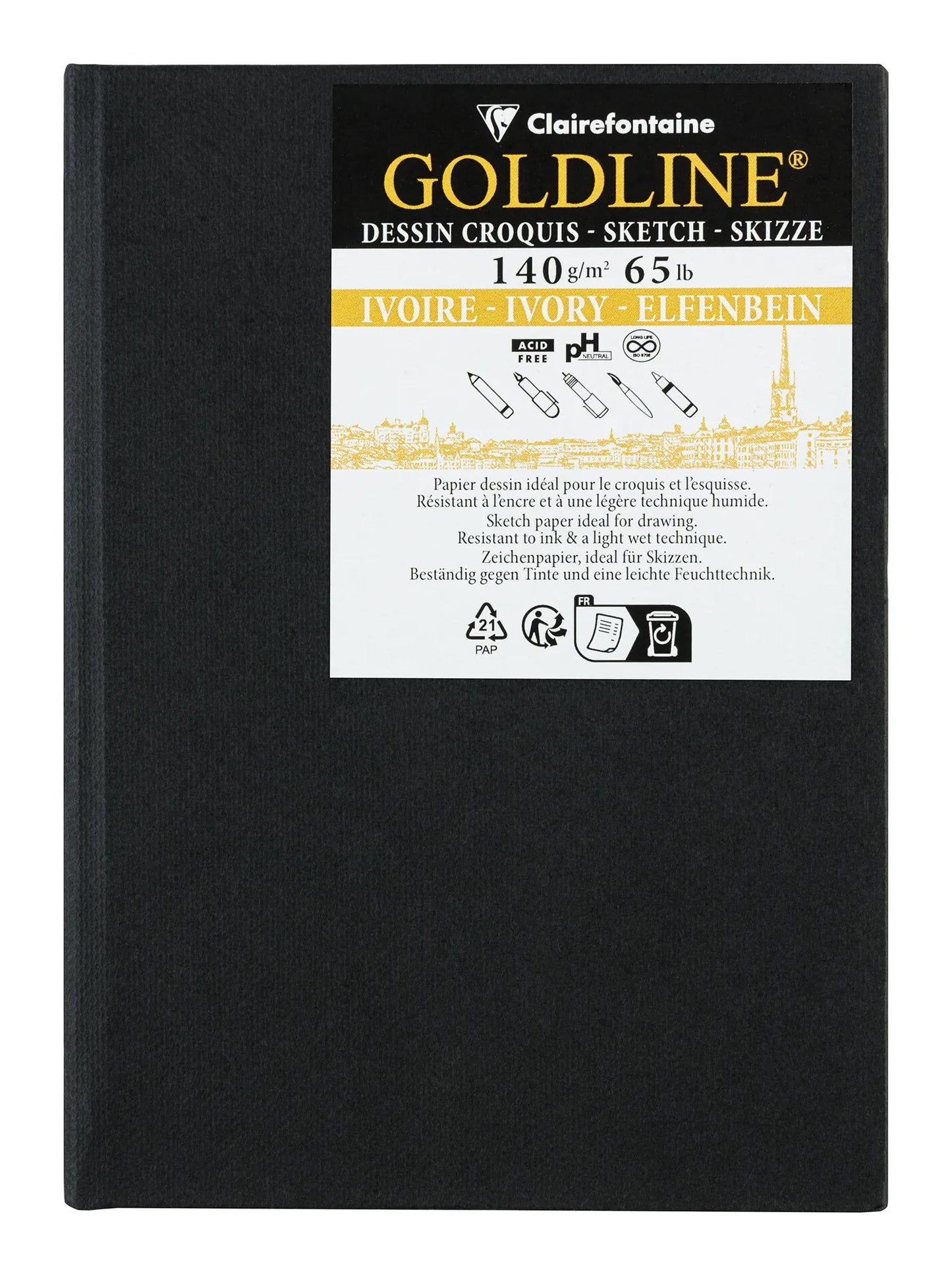 Oroline rigida rimarrito notebook 40F A6 140g ritratto - Avorio - Nuovo (Pacchetto x5)