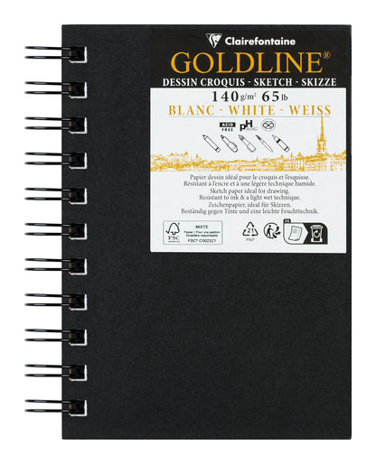 Goldline spiral notebook 50F A6 140g portrait - White - New (in bundle 5)