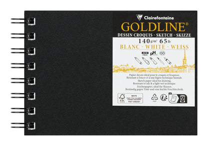 Goldline carnet spiralé 50F A6 140g paysage - Blanc - New (lot de 5)