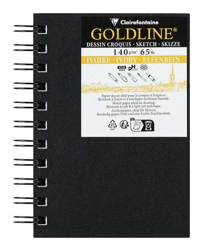 Goldline spiral notebook 40F A6 140g portrait - Ivory - New