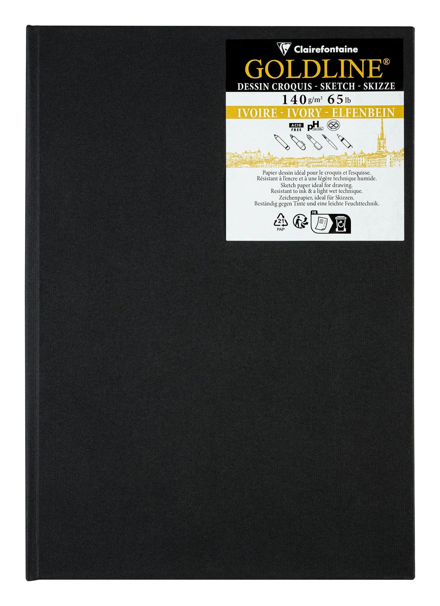 Oroline rigida rimarrito notebook 40F A5 140g ritratto - Avorio - Nuovo (Pacchetto x5)