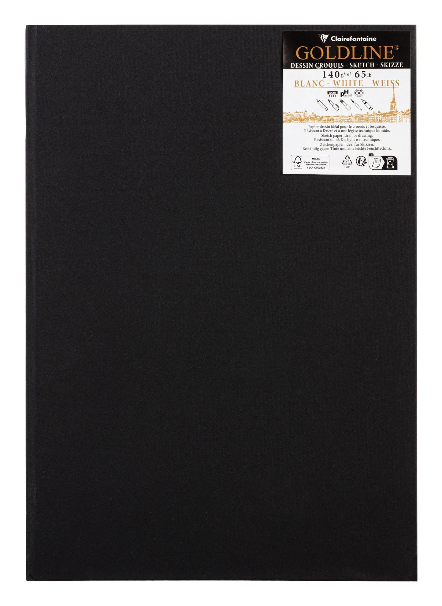 Ritratto quaderno rigido oro 50F A4 140g ritratto - Bianco - Nuovo (Pacchetto x5)