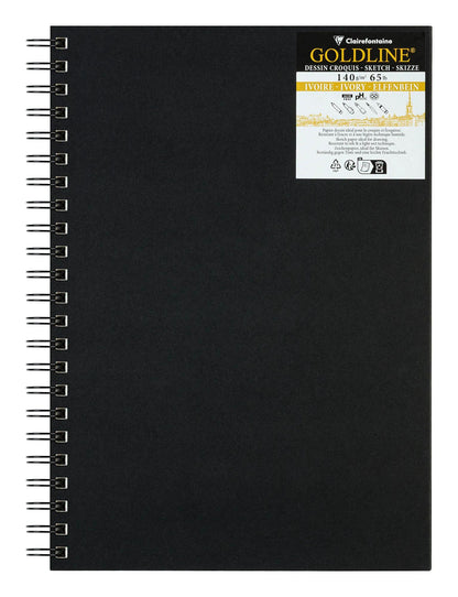 Goldline carnet spiralé 40F A4 140g portrait - Ivoire - New (lot de 5)