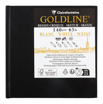 Goldline carnet rembordé rigide 50F 10x10cm 140g - Blanc - New (lot de 5)