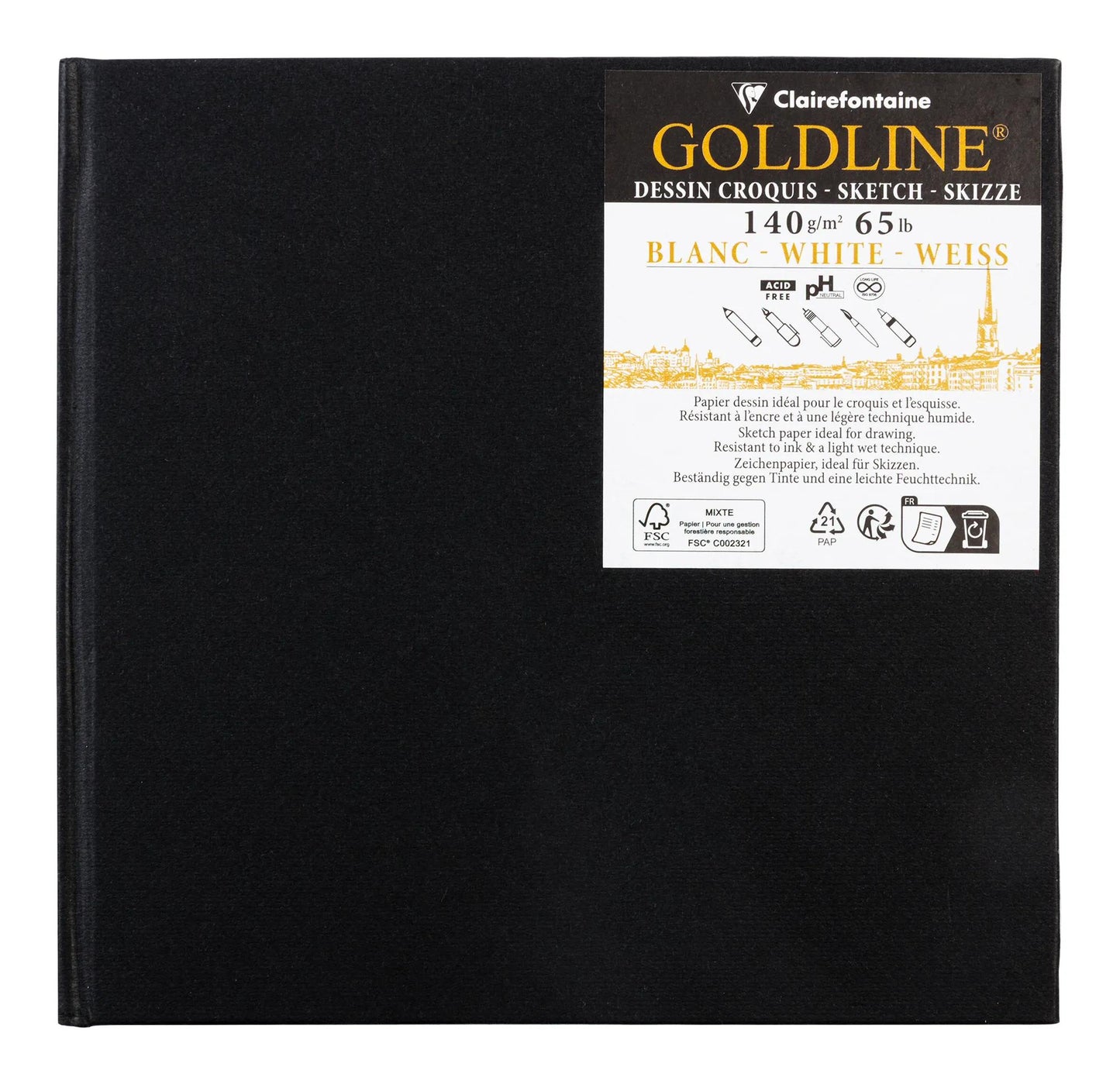 Goldline rigida rewind notebook 50F 15x15cm 140g - Bianco - Nuovo (Pacchetto x5)