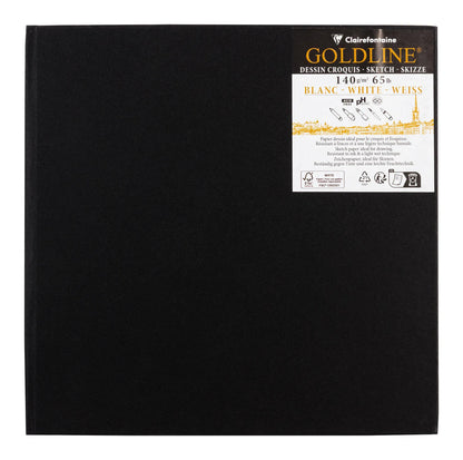 Goldline carnet rembordé rigide 50F 20x20cm 140g - Blanc - New (lot de 5)