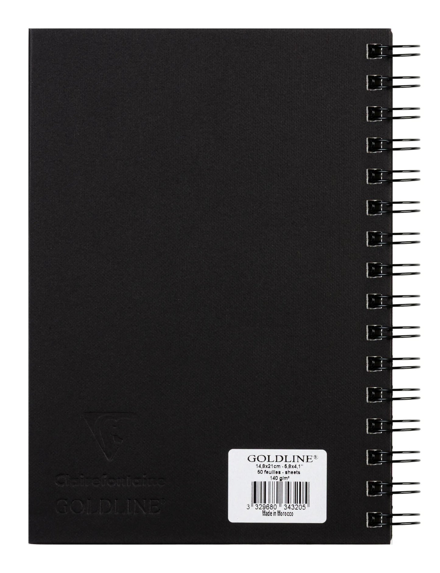 Goldline spiral notebook 50F A5 140g portrait - Black - New (Pack x5)