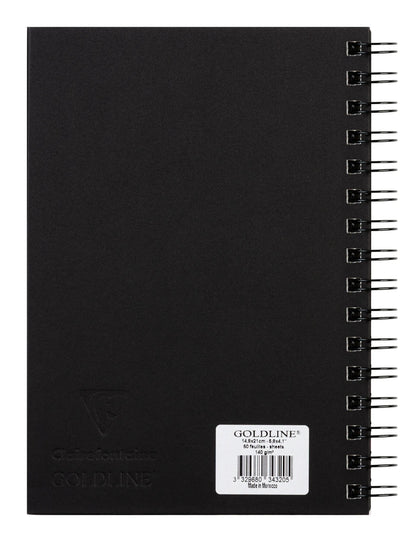 Quaderno a spirale in oro 50F A5 140g ritratto - Nero - Nuovo (confezione da 5)