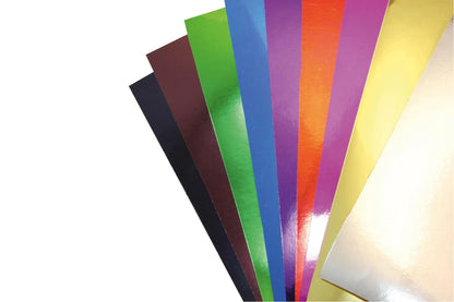 CARTON MÉTALLISÉ, Sachet de 10 feuilles 230g/m2 au format 50x35cm - Assortiment (lot de 5)